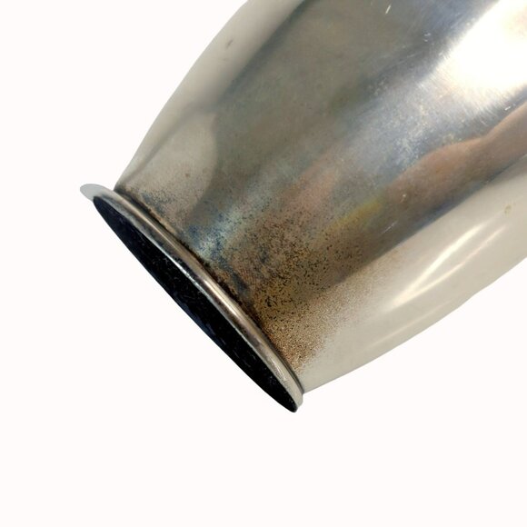 Vintage Pottery Barn Silver-Plated Vase With Ornate Grape & Leaf Design - Picture 7 of 7